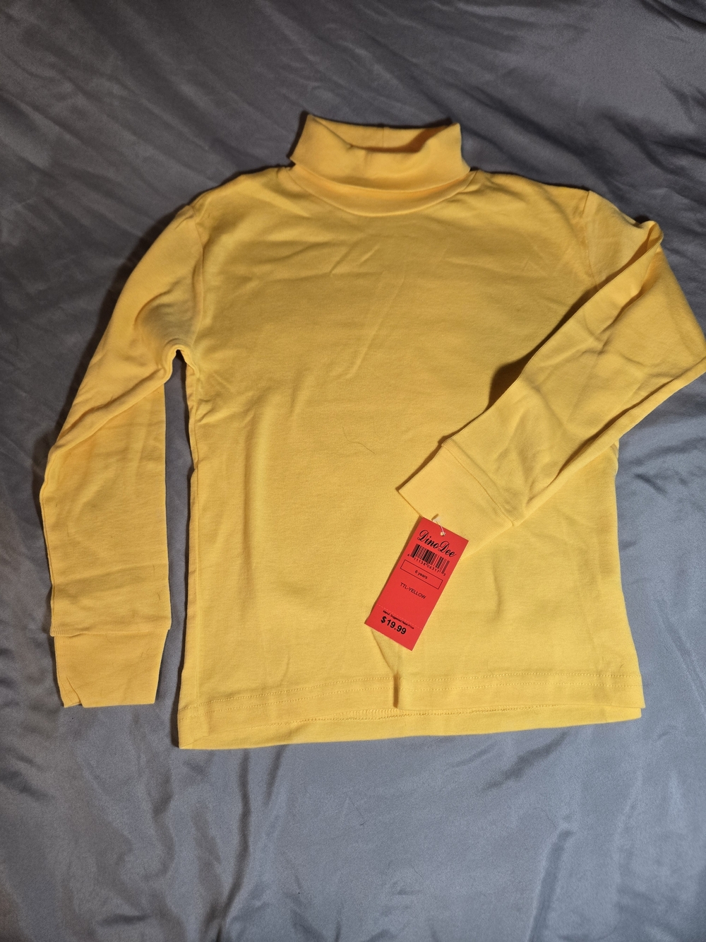 Kids Yellow Turtleneck Long Sleeve Top